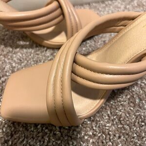 Olivia Jaymes Criss Cross Strap Mule Heels